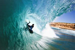 Bodyboard guiding rouleau